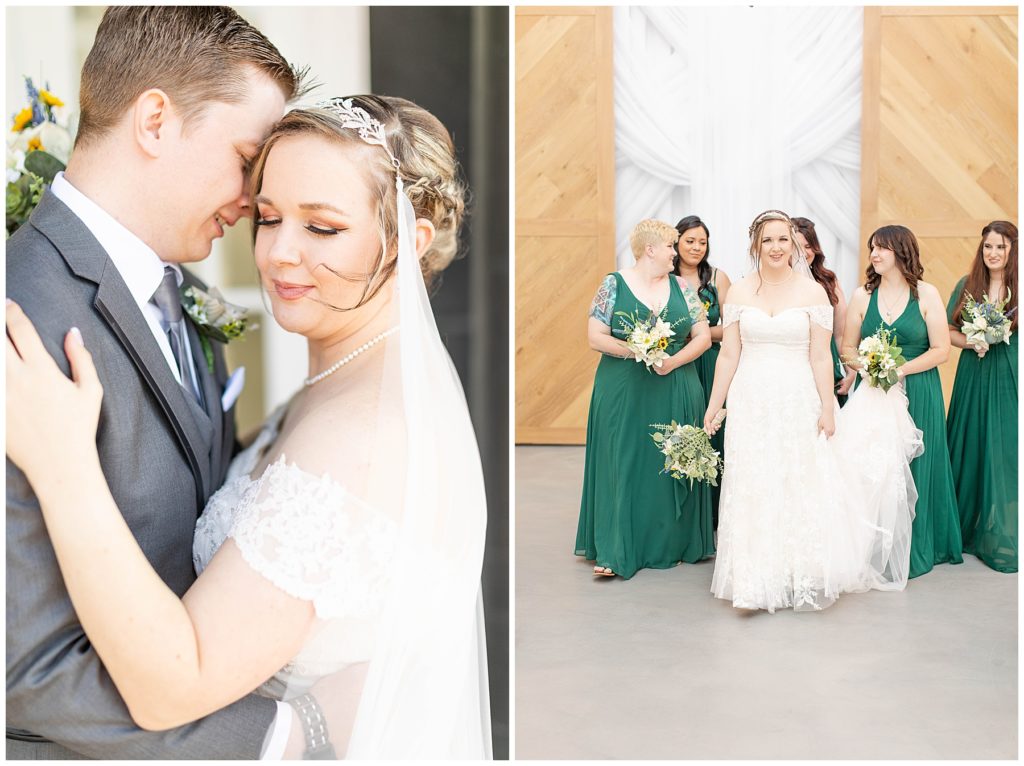 emerald and gold wedding details